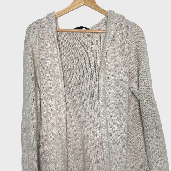 Jenni Kayne XS Oatmeal Cotton Linen Long Hooded Cardigan Cozy Everyday Luxe - Picture 6 of 8